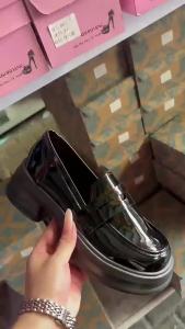 Retro Black Thick-Soled WomenS Leather Shoes 2025 Spring/Summer New JK Versatile College Style Single Shoes