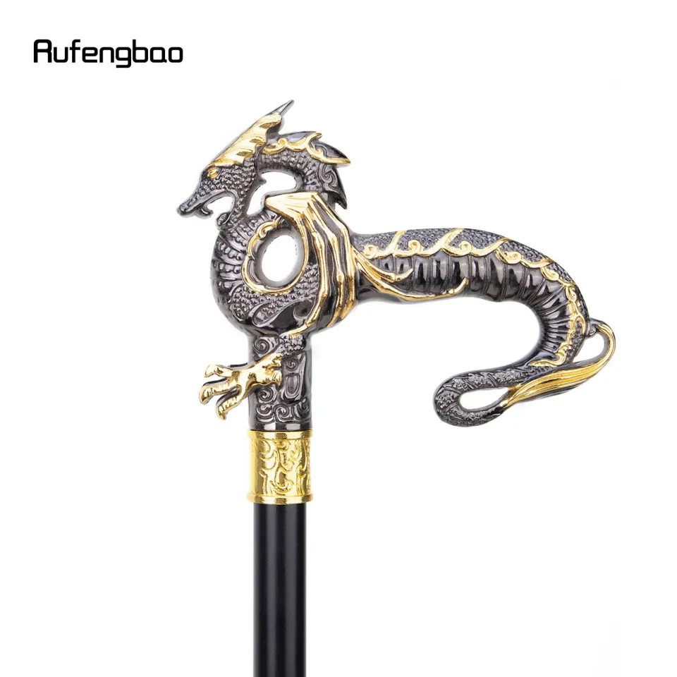 Cheap Black Golden Eagle Head Fashion Walking Stick Decorative Stick  Cospaly Vintage Party Fashionable Walking Cane Crosier 93cm