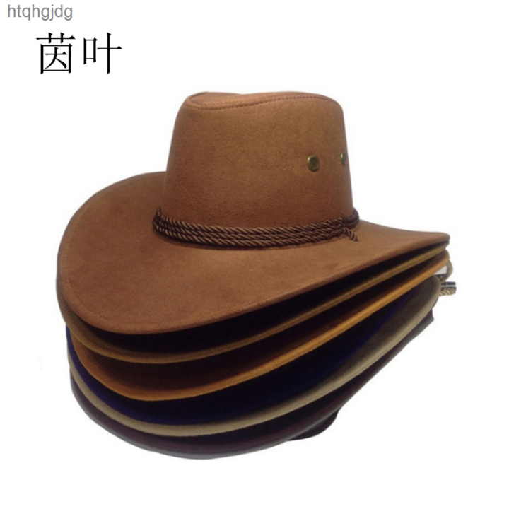 American western Cowboy hat suede outdoor Sun hat man riding hat big ...