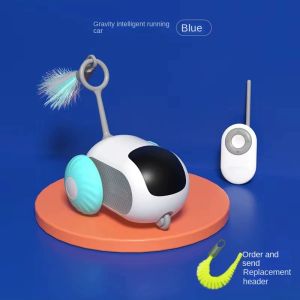 Cat Toy Remote Control Electric Gravity Sports Car USB Charging Automatic Moving Car Interactive Toy Kitten Pet Supplies