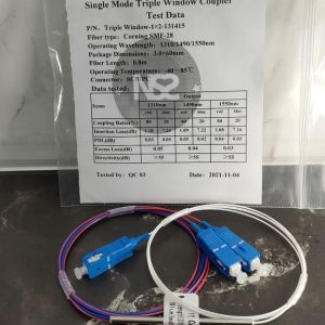 Splitter ratio 50:50 sc upc three window G657A2 high quality / rasio 50 50 fiber optic NS2