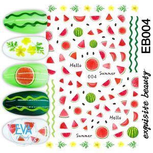 Sticker Dán Móng Tay 3D Dạng Decal Dán Chống Nước Hoạ Tiết Trái Cây Lemon Chanh Tươi EB002