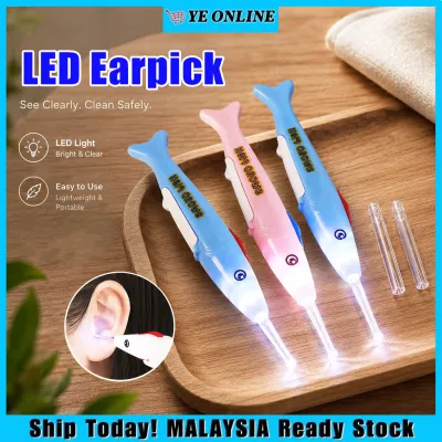 LED Light Ear Cleaner Earpick Flashlight Safety Ear Pick Earwax Cleaning Remover Pembesih Telinga发光挖耳勺
