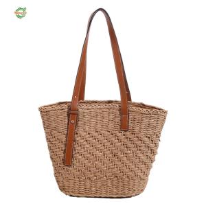 Stylish Woven Straw Beach Bag for Women Large Summer Shoulder Bag Travel Casual Crossbody[Winnereco World]