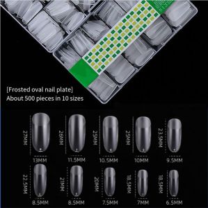 Manicure Nailtips500pcs/Set Kuku Palsu Softgel Nail Tips Soft Gel Yips  Almond Oval Coffin Square Bahan Akrilik Untuk Nail Art
