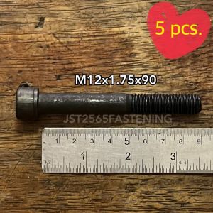 สกรูหัวจมดำ (เกลียวมิล) เหล็กชุบดำ  น็อตหัวจมดำ M.12 (เกลียว1.75) (ยาว 20-150มิล) ขายปลีก 5 ตัว พร้อมส่ง!!!