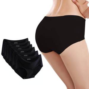 Chất Lượng cao 6 Chiếc Băng lụa Quần Không Đường May Quần Lót Nữ Đơn Giản Lót (Tất Cả Đều màu đen)