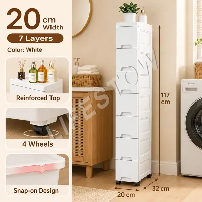 LifeStow Drawer Cabinet Locker Cabinet Furniture Cabinet Clothes Storage Cabinet Childrens Toy Storage Cabinet Kitchen Locker Cabinet 15-25cm Wide White Sealed Cabinet With Pulley