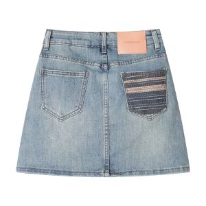 Womens Summer Denim Skirt/Casual Plain A Line Skirts for Women/Jeans Skirts/Dazzling Folk Style