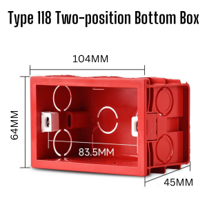 Type 118 White and Red Internal Box For Standard Switch Socket Mounting Box II FIX-IT CORNER PH
