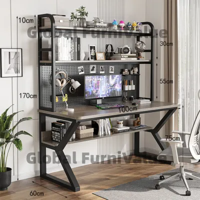 Global Computer Desk Study Table with Bookshelf 80/100/120/140cm Home Office Desk Gaming Table Student Desk Large sized table frame