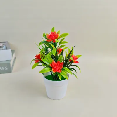 Sampai7an / PBP15 Pot Bunga Hias Plastik Tanaman Palsu Bonsai Dekorasi Rumah Lotus Flower Artificial Import Murah Terlaris Jakarta / COD