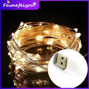 Lampu hiasan led strip light LED strip light holiday light 5 meter 50 led beads silver wire with USB plug