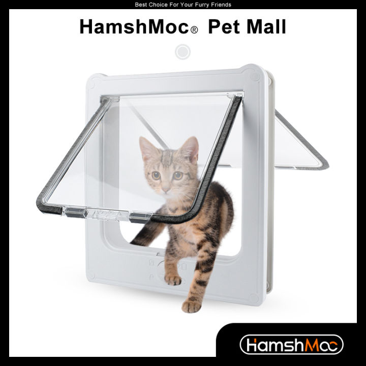 HamshMoc Flap Pet Door Silent Cat Door Extra Large Durable with Security Locking Automatically Close Easy Install Extra Large for Cat Lazada Singapore