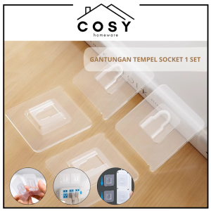 COSY Gantungan Tempel Socket 1 set / Gantungan Hook Plus Minus / Gantungan Serbaguna Tanpa Paku