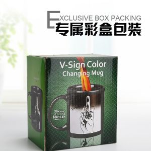 Scissors Hand Heating Color Changing Cup Temperature Sensitive Magic Cup Creative Mug Thumbs Down Color Changing Cup Scissors Hand