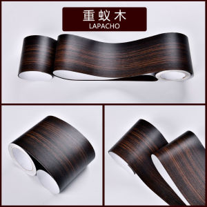 1pc 5mx10cm Skirting Line Wall Sticker Wood Grain Waist Line Border Wall Sticker Self-Adhesive TV Background Wall Door Frame Trim Line Sticker Home Decorations