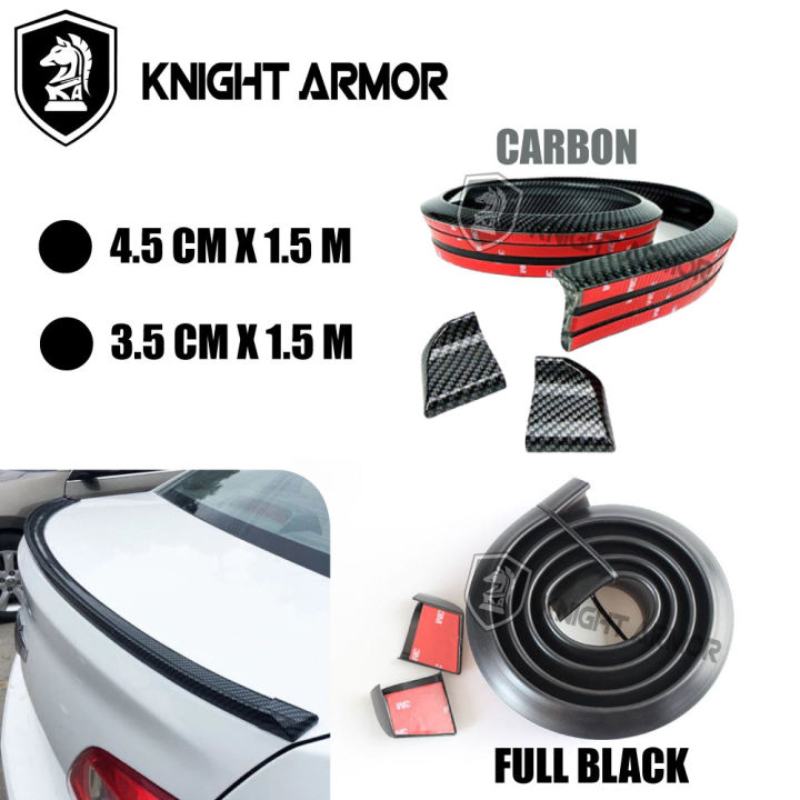 [Knightarmor2u] Samurai Rear Spoiler Black Carbon Ducktail Lip