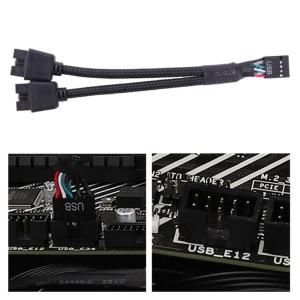 Motherboard USB 9Pin Interface Header Splitter 1 to 2 Extension Cable Adapter Connectors Port Multilier
