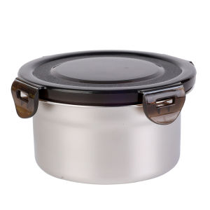 YESPERY 350ml Stainless Steel Round Crisper Sealed Fresh Keeping Box Refrigerated Frozen Food Storage Container Lunch Bento Kitchen Organizer