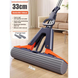 【SG STOCK】Sponge Mop Household Wet And Dry Dual-Use Lazy Floor Mop Water-Absorbent Mop Extended Telescopic 105-130cm