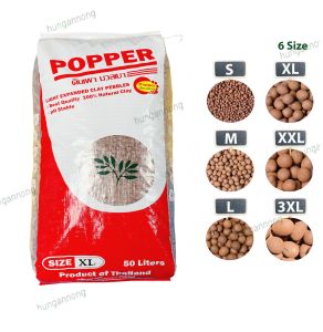 Đất nung Popper Bao 50 lít size M - Đất sét nung được đặt theo size chuẩn Châu Âu chuyên cho hệ Aquaponics trang trí cảnh quan