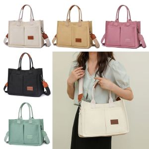 SWIFTTIDE Multi-pockets Handbag Large-capacity Wear-resistant Canvas Bag  Waterproof Shoulder Bag Women