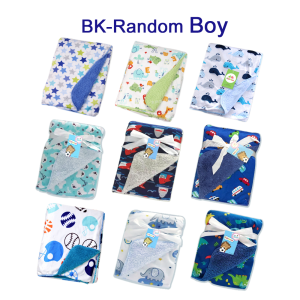 Baby Blanket Newborn Double Fleece Layer Soft Sleeping Receiving Baby Blanket Selimut Bedung Bayi 76x100cm (Boy/Girl) BK