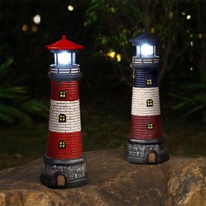 TX🏮💓🧧 Năng lượng mặt trời ngọn hải đăng với xoay đèn LED không thấm nước ngọn hải đăng đèn trang trí vườn tượng ngoài trời cho sân vườn Pathway