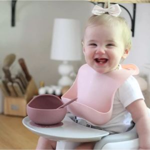 COD Set Alat Makan Bayi SILIKON CELEMEK MANGKUK SENDOK SUCTION Premium Baby Full Set Tableware Training Feeding