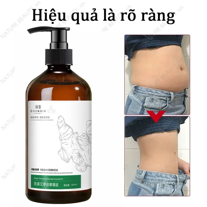 Tinh dầu Gừng ngải cứu Dùng cho massage, xoa bóp bấm huyệt, giảm béo, đã thông kinh lạc Tinh Dầu Gừng Nóng Massage Bod Giảm Béo Spa Dưỡng Sinh -500ml