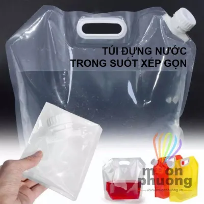 Túi đựng nước xếp gọn dụng cụ trữ nước dã ngoại túi đựng chất lỏng bình đựng nước có tay cầm
