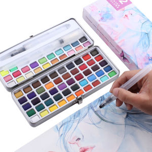 50/72/90/100/120 Colors Portable Pearlescent Colors Solid Watercolor Paint With brush Painting Pigment Set Art Supplies