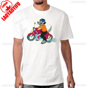 80s 90s Cartoon Nu Pogodi Well Just You Wait Graphic T-shirt Casual Fashion Loose Short Sleeve Cotton Tshirt Summer Man T Shirt