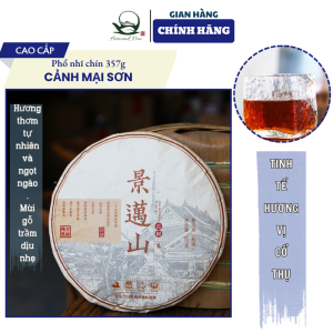 Trà Phổ nhĩ chín cổ thụ Cảnh Mại Sơn bánh 357g nguyên liệu 2024 hàng sấy thủ công chất lượng cao