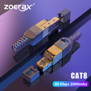 ZoeRax CAT8 /CAT7 /CAT6A Rj45ปลั๊กเครื่องมือฟรีป้องกัน RJ45ปลาย Cat8 Field การสิ้นสุด Plug - 40Gbps