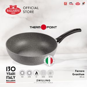 BALLARINI Ferrara Granitium Single Handed Wok without Lid 28cm - Made In Italy