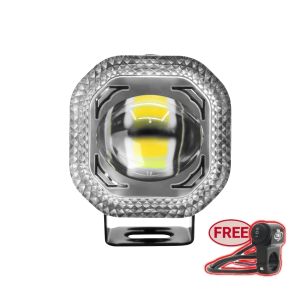 V7 Laser Gun Motorcycle Mini Driving Light High/Low 4Modes MDL Motorcycle Auxiliary Light RGB