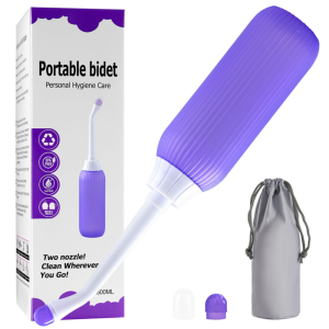 SEJUE4373 500ml Portable Bidet Spray Reusable Large Capacity Female Washer Irrigator Anal Douche Enema Tool Manual Operation Private Parts Flushing Device Personal Hygiene Cleaning