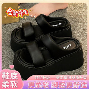 [Free Shipping] Lightweight 8CM Height-Increasing High-Heel Platform Thick-Soled Womens Outdoor Sandals 2026 Summer New Style Slide Sandals Beach Shoes