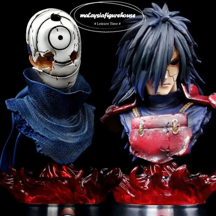 16CM NARUTO UCHIHA MADARA UCHIHA OBITO HALF BODY COPY RESIN ACTION ...