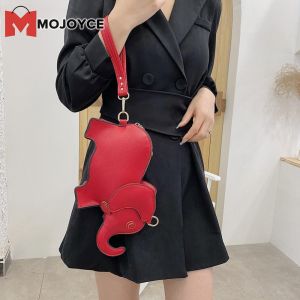 MOJOYCE Womens Small Cross Body Bag Elegant Elephant Embossed Leather Purse for Travel and Daily Use