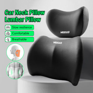 [Ready Stock] Car Headrest Seat Cover Pad Soft Memory Foam Car Pillow Head Neck Rest Lumbar Back Support Cushion Kusyen  汽车头枕座套垫