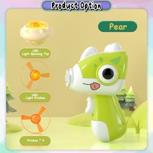[Choo Choo Toy] Dinosaur 2in1 Spinning Top LED Light Flying Spinner Dragonfly Frisbee Toys 发光陀螺飞碟 Mainan Gasing - BT376