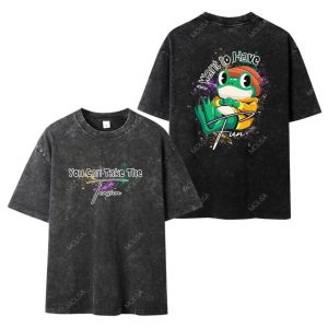 เสื้อสกรีนหน้าหลัง สตรีทแฟชั่น ดีไซน์เท่ พิมพ์ลาย ผ้านุ่ม ใส่สบาย เสื้อยืดโอเวอร์ไซส์ Cotton100% 68223#