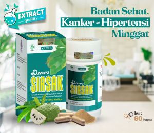 Kapsul Daun Sirsak Herbal Untuk Kista Ekstrak Obat Kanker Tumor Meredakan Asam Urat isi 60.