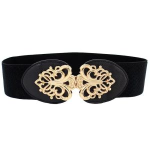 【Fast delivery 】Panda SJK Belt for Women Korean Style Belts Hip Chain Ladies for Dress Jeans Waist Plus Size Elastic Leather PU Luxury Metal Buckle Original Female Adjustable 2023 INS Gold Accessories Clothes Pin Strap tali pinggang perempuan