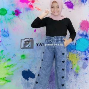 KULOT PANJANG ANAK PEREMPUAN//CELANA JEANS BORDIR USIA 7 SAMPAI 12TAHUN