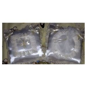 2 pcs Wedding pillow Square or heart Shape (White or Cream )(1 Set)