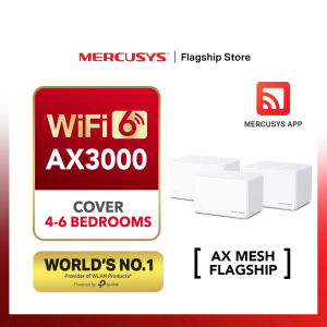 Mercusys AX3000 Whole Home Mesh WiFi 6 System Support Unifi Turbo / Maxis / TIME / Celcom Halo H80X (3-Pack) (Powered By TP-Link)